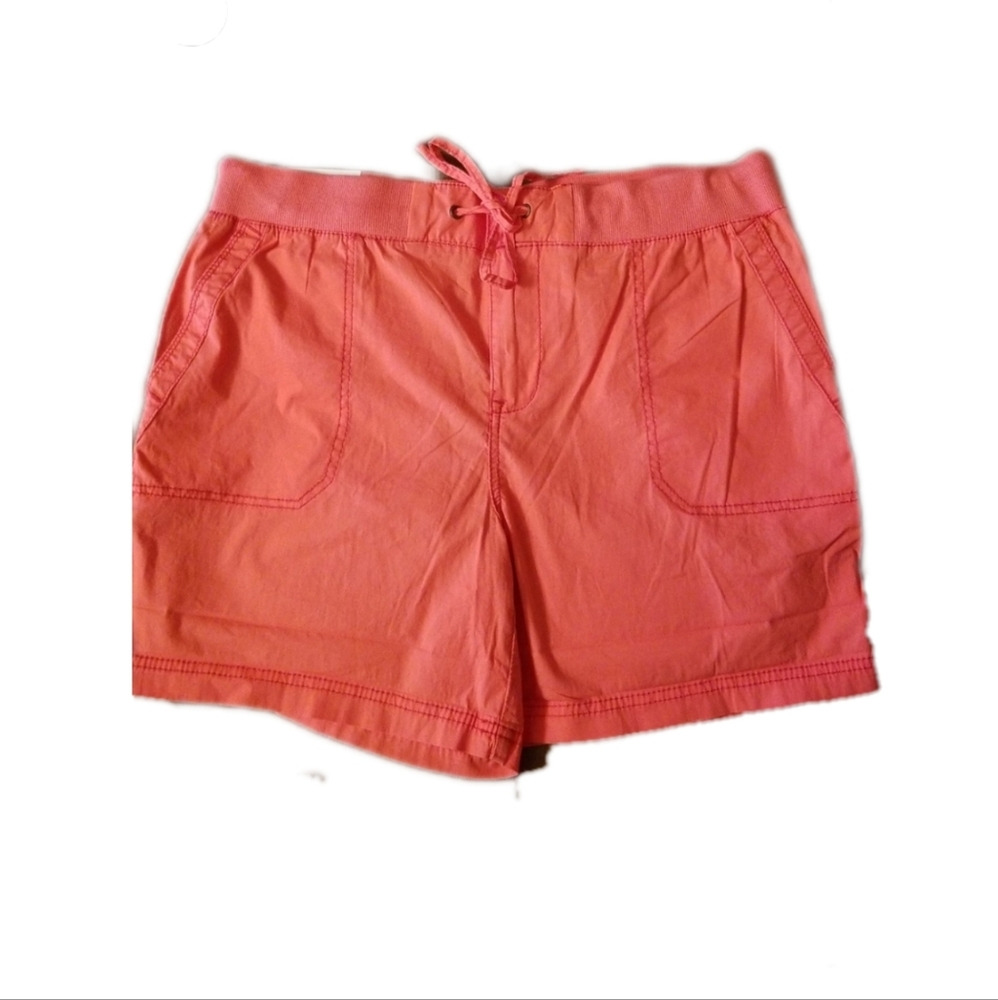 Khakis & Company Stretch Poplin Bright Orange Shorts Size 8
